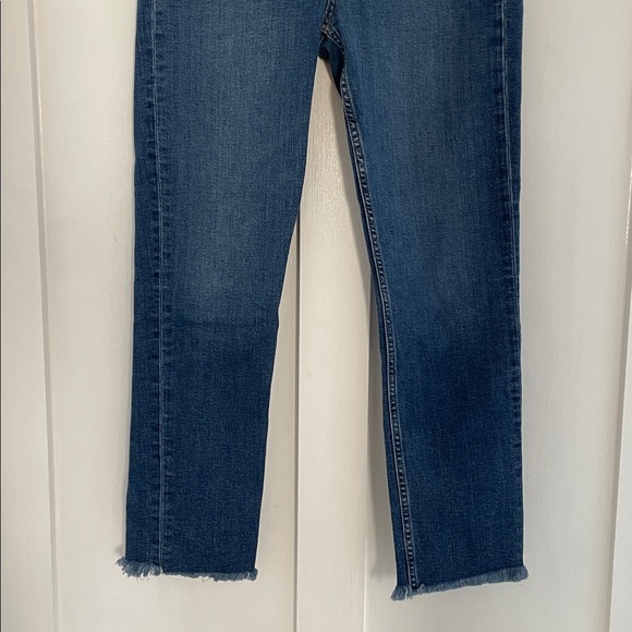 GAP Denim Cigarette High Rise Raw Hem Jeans in Dark Indigo Size 10L / 10 Long - Picture 8 of 14